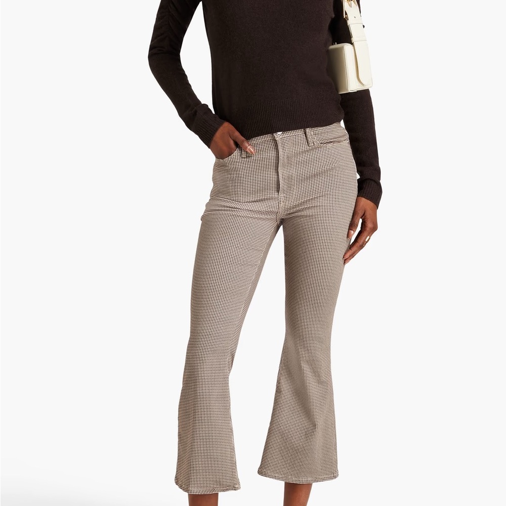NWT Frame Le Crop Flare Denim in Houndstooth